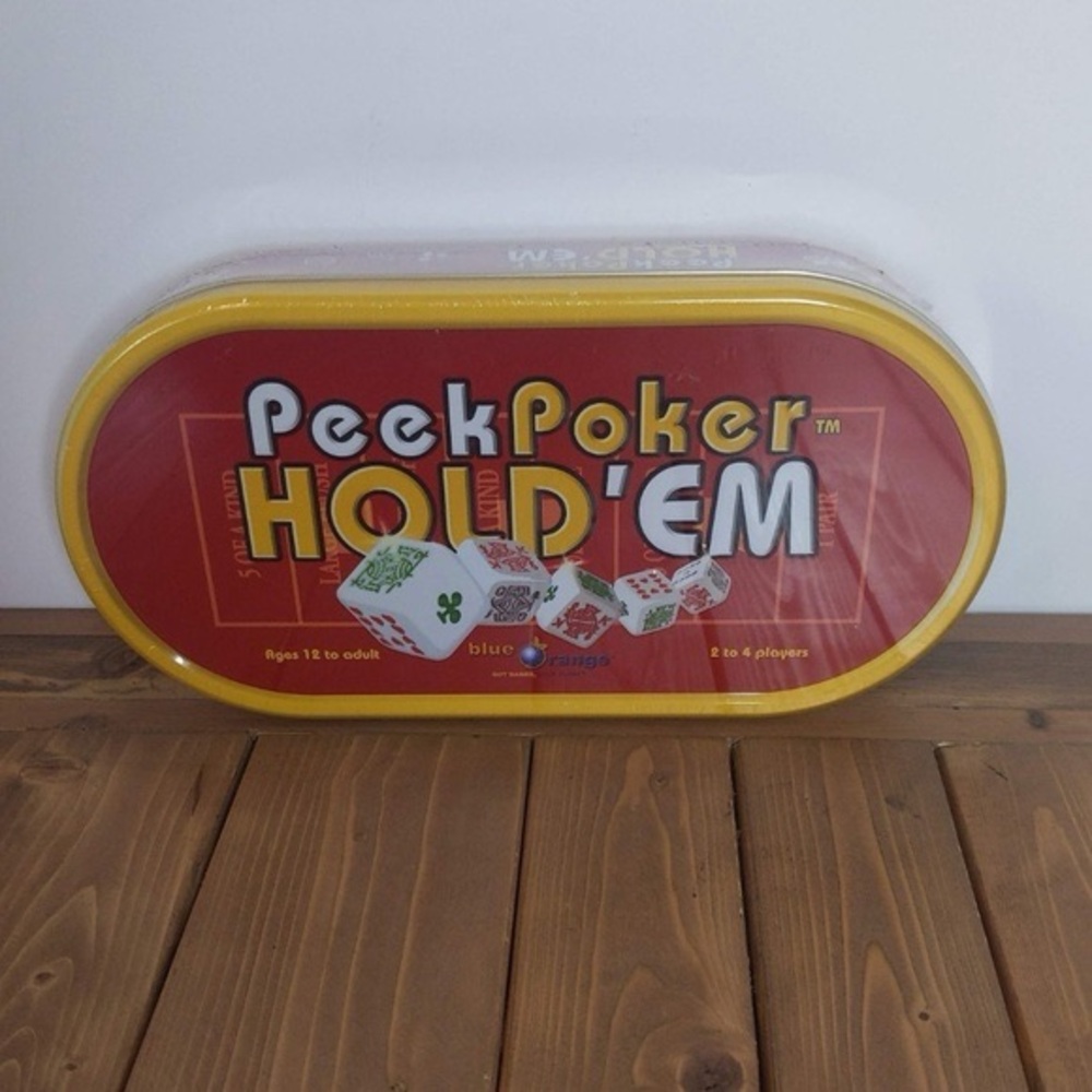 Peek Poker Holdem Game with Travel Storage TinNew.Sealed